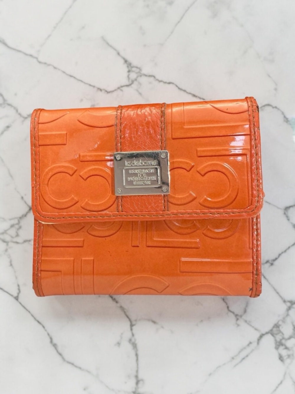 Liz Claiborne Embossed Orange Wallet